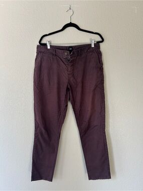 ASOS Men's Straight-Leg Chinos in Burgundy